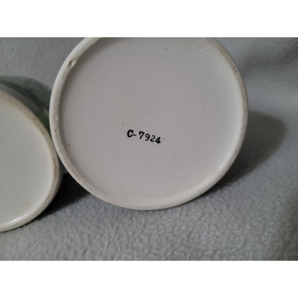 Napcoware Blue Green Pansies Floral Chintz Creamer Sugar Set Japan - Picture 6 of 11